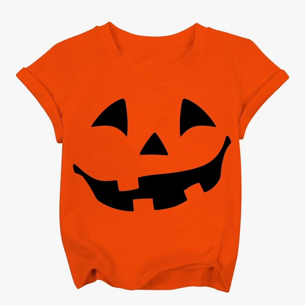 Boys Halloween Pumpkin T-shirt Size 7-8